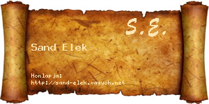 Sand Elek névjegykártya