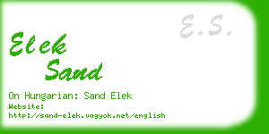 elek sand business card